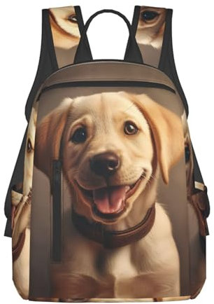 YHBLYKXP Niedlicher Labrador-Rucksack, leicht, Reise-Schultertasche mit stilvollem Druck, Freizeit, Tagesausflüge, Einkaufs-Rucksack, Schwarz, Einheitsgröße