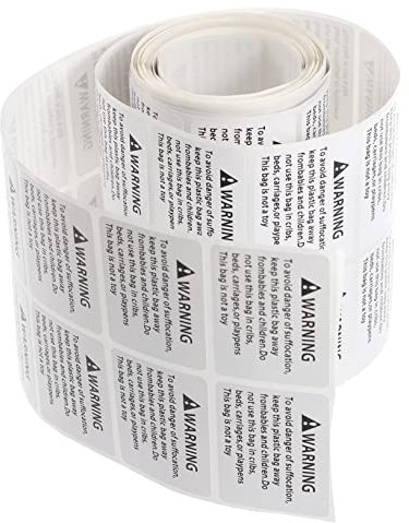 LALAFINA Erstickungswarnaufkleber 4x3cm Selbstklebend Mit Deutlicher Warnung Kinder Und Produktschutz Haftetiketten Rolle 500 Stück