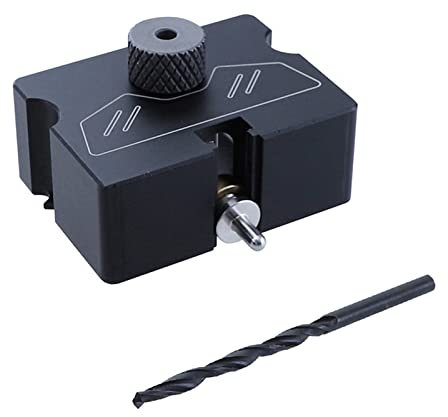 SEAYACK Localizzatore per W/4mm Punta da Trapano Lavorazione Del Legno Jig Falegnameria Connettore Invisibile Tassello Guida Trapano Lega di Alluminio T