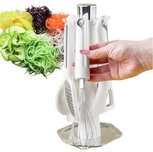 Set di utensili da cucina | affettaverdure con supporto, impugnatura ergonomica, utensili da cucina per camper, gastronomia, cucina domestica