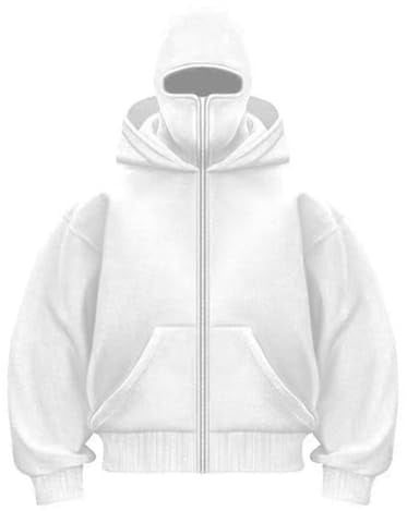 Hoodie with Mask Built in Hoodie with Ski Mask Double Hooded Jacket