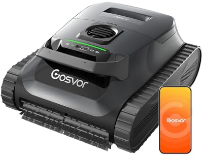 Gosvor LiteVac G1 Robot Piscine Fond et Parois, 6,9 kg Ultra Léger, Jusqu’à 200 Min d’Autonomie, Double Filtration, Navigation Intelligente & App, pour Piscines Jusqu’à 200 m²