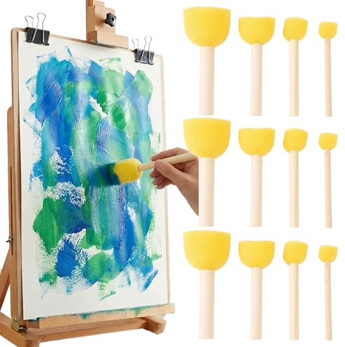 12 Pack Foam Brush Set, Sponge Paint Brushes for Crafts & Stencils