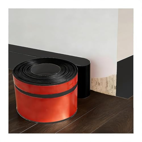 Battiscopa autoadesivo, battiscopa morbidi, autoadesivi, bianchi, battiscopa (nero, 7 cm x 5 m)
