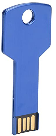 BONKZEBU Unique Blue USB Flash Drive Key Shape High Performance U Disc for Computer Car Use Aluminum Alloy Blue 1 X U Disc (16GB)