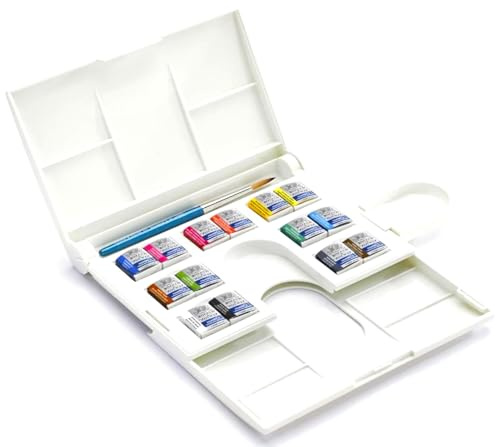 Winsor & Newton Cotman Aquarelle 14 Demi-Godets + 1 Pinceau