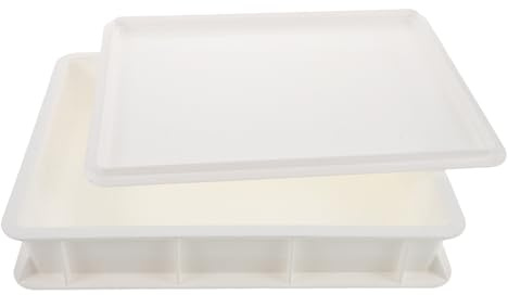 Adorainbow Pizza Dough Tray Dough Container with Lid Stackable Design White Plastic Easy to Clean Reliable Proofing Box for Commercial Kitchen and Bakery Use