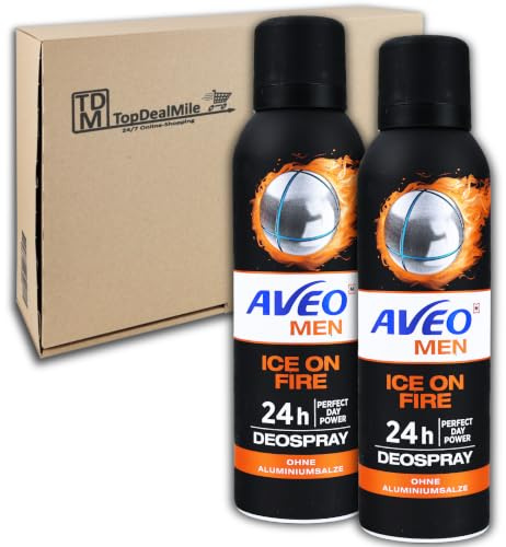 TopDealMile-Vorratspack für AVEO MEN Deospray Ice on Fire 24h Deodorant Deo 2 x 200 ml