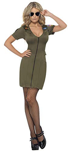 Smiffys, Damen Sexy Top Gun Kostüm, Kleid, Top Gun, Größe: S, 39450