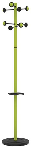 UNILUX Accueil Portemanteau sur Pied a Tate tournante avec 8 Pateres Porte-parapluies et Egouttoir 175 x 34 cm, Vert
