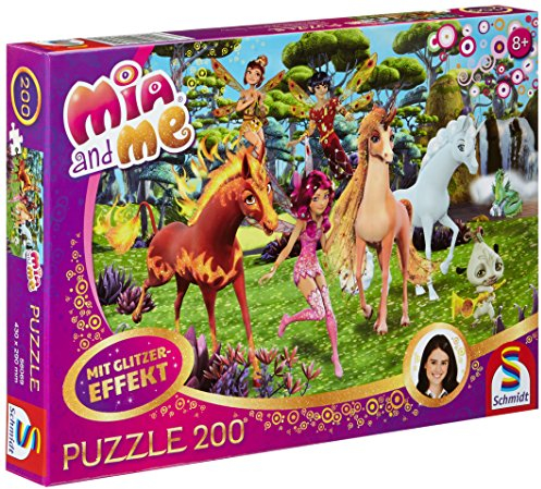 Schmidt Spiele 56069 Mia & Me, In Centopia, 200 Teile Glitzerpuzzle, mit Puzzleteile