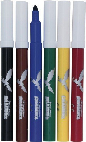 6 Dragons Jumbo Fasermaler / Filzstifte