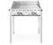 HENDI Grillsystem Green Fire 2 Brenner, mit 2 Edelstahl Grillroste GN 1/1, mit Windfang, nur für Verwendung im Aussenbereich, 740x612x(H)825mm, 11,6kW, Edelstahl 18/0