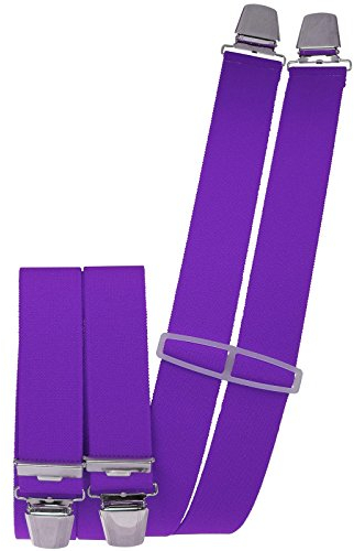 Harrys-Collection Herren Hosenträger 4 Extra Starken Clips uni, Farben:lila