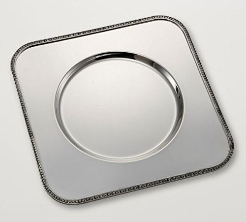 SWEET HOME Bajo Plato Plateado Cuadrado Estilo Imperio cod.5038332 cm 32x32 by Varotto & Co.