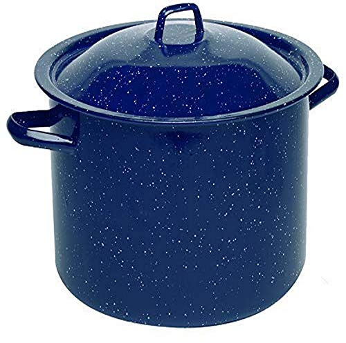 IMUSA USA Speckled Enamel Stock Pot 7.75-Quart, Blue