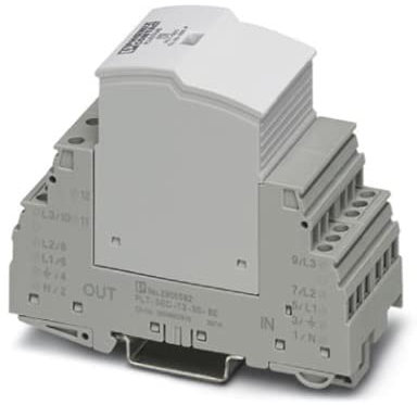 PHOENIX CONTACT PLT-SEC-T3-3S-230-FM Steckbarer Geräteschutz, Typ 3 / Class III, für 3-phasige Stromversorgungsnetze mit separatem N und PE