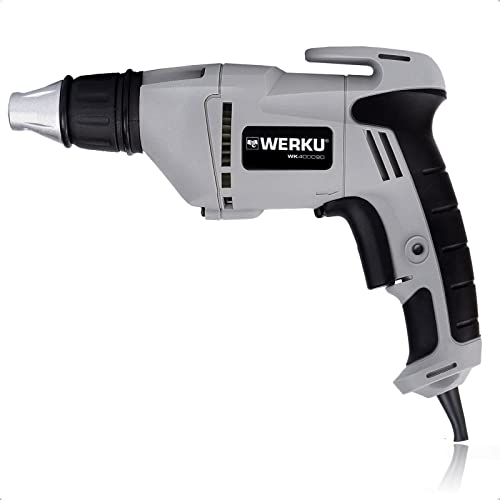 Werku WK400090, Atornillador Paneles-Placas Yeso, Calidad Profesional, Potencia 520 W, Portapuntas HEX-6, Incluye Correa Sujeción 2 Posiciones