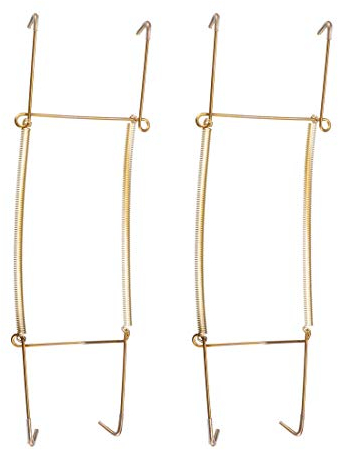 sourcing map Plate Hanger, 12-inch U Type Zinc Plated Invisible Wall Decorative Hooks with Tip Protectors, 2 Pcs