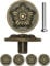 FUXXER 4x Antike Möbel-Griffe, Schubladen-Knöpfe, Landhaus Vintage Design Bronze Eisen Messing Möbel Schränke Kommoden Küche Buffet, 30 x 15mm, Flower, 4er Set