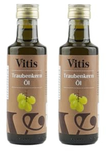 Vitis Traubenkernöl kaltgepresst 2x 100ml | schonend kaltgepresst, reich an Vitamin E, regional produziert an der Mosel, zertifizierter Herstellungsprozess