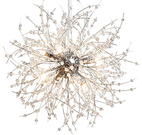 anTes interieur Höhenverstellbare Hängeleuchte Flower Bead mehrflammig Glasperlen (Pendelleuchte Hängelampe Deckenlampe Pendellampe Deckenleuchte)
