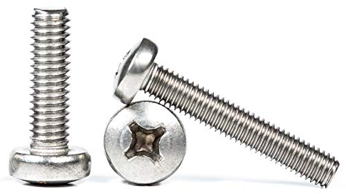 M6 (6mm x 50mm) Phillips Pan Head Machine Screws - Stainless Steel A2 (Pack of 20) DIN 7985