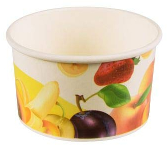 tradingbay24 Eisbecher, Pappe rund 150 ml Ø 8,6 cm, 5,2 cm tbU90236 EIS-Schale Dessertschalen Früchte-Dekor, 50 Stück