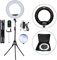 Yidoblo Kamera Foto Video Blitz Kit:18-Zoll-Digitalanzeige dimmbar 5500k LED-Ringlichtständer mit Fernbedienung,2X Batterie für Kamera Smartphone YouTube Selbstporträtaufnahmen