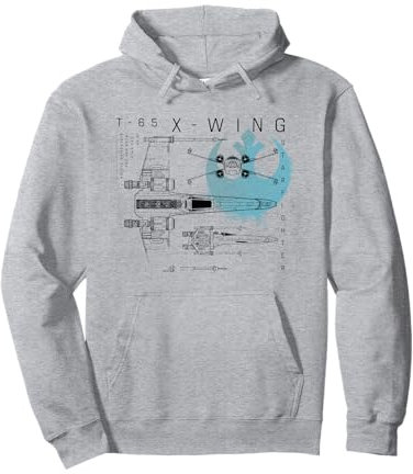 Star Wars Rebel X-Wing Starfighter Schematic Sweat à Capuche