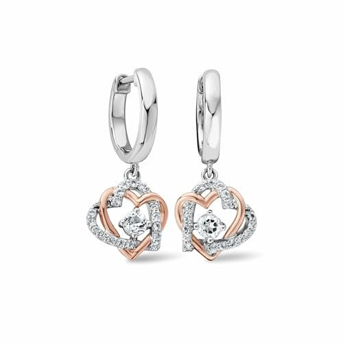 Clogau Always in my Heart White Topaz Drop Earrings Standard