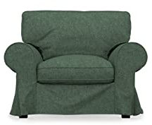 COMFORTLY Ersatzbezug für Sessel, handgefertigt, kompatibel mit EKTORP-Liegestuhl, nur Bezüge (strapazierfähig, grün)