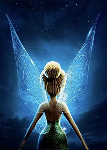 SXSJEIOU Diamant-Malerei-Set – Tinker Bell 5D-Diamantkunst für Erwachsene und Kinder, runde Kristallbilder, Wandkunst für Zuhause, 30,5 x 40,6 cm
