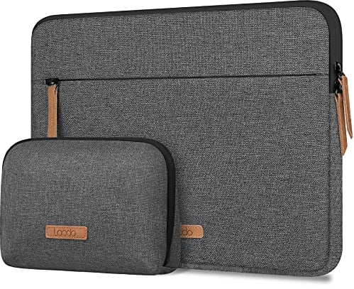 Lacdo 360° Protective Laptop Sleeve Case for ASUS HP Acer Lenovo Dell Chromebook 14, ASUS Vivobook/Zenbook 14, Lenovo IdeaPad/ThinkPad 14, Acer Swift 14, HP EliteBook 14 with Accessory Bag, Dark Gray