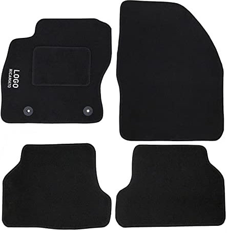 Auto Accessori Lupex | 4-teiliges Auto Fußmatten Set kompatibel mit Focus II (2005-2011) | Maßgeschneiderte Teppichmatten mit 2 Befestigungsclips | Fahrer-Seite mit Stickerei | vorne und hinten