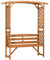 Outsunny Patio Garden Bench, Arch Pergola with Natural Wooden Garden Arbour with Seat for Vines/Climbing Plants, Perfect for the Backyard & Outdoor Space, Natural
