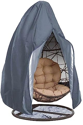 Hängesessel Abdeckung Wasserdichte Abdeckplane Egg Chair Schutzhülle Mit Reißverschluss - PU-Überzug Oxford Regenabdeckung Hängestuhl Zubehör Für Garden Patio Furniture Chair Protector ( Color : Grey