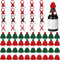 60 Piezas mini gorro de navidad, Mini sombreros de punto de Navidad, mini bufanda de navidad, sombrero de muñeca, adornos de árbol de Navidad, gorro de navidad bufanda, para Adornos de Mesa,Navidad
