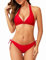 Giyaluzw Bikini Damen Triangel Sexy Bikini Brazilian Style Bikini-Sets Schwarz Niedriger Taille Sport Push up Bademode (DE/NL/SE/PL, Alphanumerisch, L, Regular, Regular, Rot)