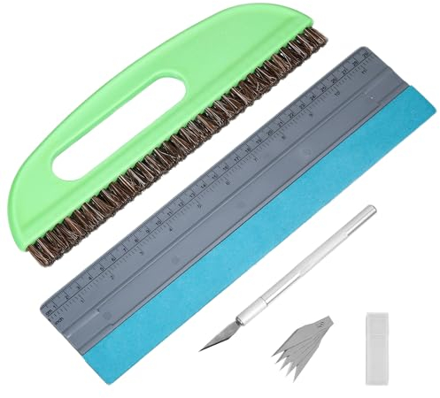 3-teilig Tapezierset Tapezierwerkzeug Tapezierbürste Kleisterbürste,inklusive Tapezierbürste, Rakel Tapezieren, Schneidwerkzeug,Tapeten Glättungsbürste Tapetenrakel für Tapeten, Fensterfolie, Vinyl