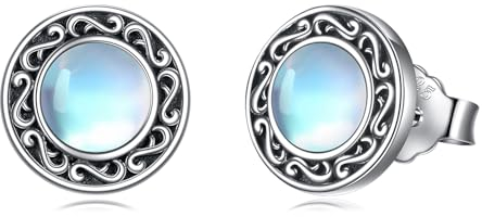 YFN Mondstein Ohrringe für Damen 925 Sterling Silber Moonstone Ohrstecker Schmuck Geschenke Neujahrs Geschenk für Mädchen