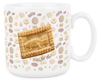 Malted Milk Mug - Novelty Biscuits Foodies Gifts - Tea/Coffee Ceramic White Cup Funny Present