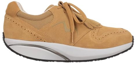 MBT Yuna Zapatillas Casual para Mujer Estilo Moderno. Deportivas Anatómicas y Cómodas. Calzado Fisiológico Confort y Estabilidad con Suela balancín. Sneakers con Cordón. Color Beige
