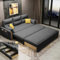 UNICORN FURNITURE Convertible Sofabed in Breathable Linen Cotton Fabric Pull Out Sofa Bed with Storage Click Clack 3 Seater Couch (Grey)