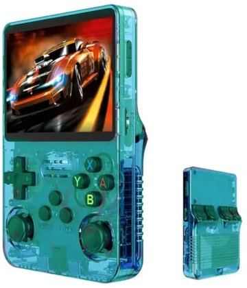 R36S - Consola de juegos portátil de 64 G, tarjeta TF, más de 15000 juegos, pantalla IPS de 3.5, sistema Linux, consola de juegos retro portátil, soporta múltiples emuladores