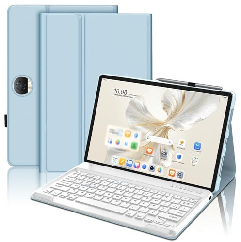 FOGARI Tastiera per Honor Pad 9 Tablet 2024 12.1 Pollice AZERTY Francese Custodia Tastiera Magnetica Bluetooth Senza Fili Custodia per Honor Pad 12.1'',Blu