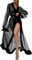 2025 - Robe sexy en tulle - Lingerie longue - Chemise de nuit - Peignoir de nuit - Plume - Robe de mariée - Lingerie sexy pour femme enceinte, Noir , M