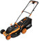 NEO TOOLS Tosaerba (1800 W, larghezza di taglio 44 cm, funzione pacciamatura, cestino da 45 l), tosaerba elettrico, taglio 25 – 75 mm, manico pieghevole con altezza regolabile e impugnatura morbida
