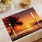 Tischsets platzsets Stoff, Natur Sonnenuntergang Platzsets Tischset 6er Set, 45 x 30 cm Urlaub Bankett Tischsets, Palmen Strand Waschbar Platzdeckchen Küche Party Deko