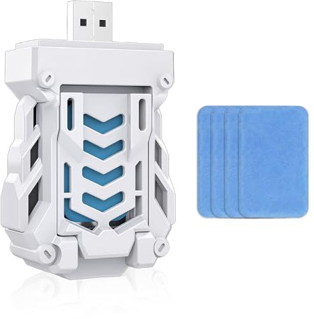 Udbrud Portátil USB Eléctrico Repelente de Mosquitos, Lámpara Antimosquitos Electrico con 4 Pastillas Repelentes de Mosquitos, Mata Mosquitos Electrico Atrapa Mosquitos para Insectos, Moscas, Polillas